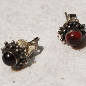 Vintage sterling silver sunflower ear rings